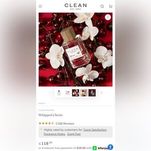 NIB! CLEAN RESERVE Whipped Cherry Eau de Parfum